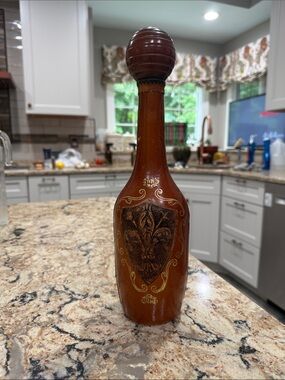 Vintage Leather-Wrapped Decanter
